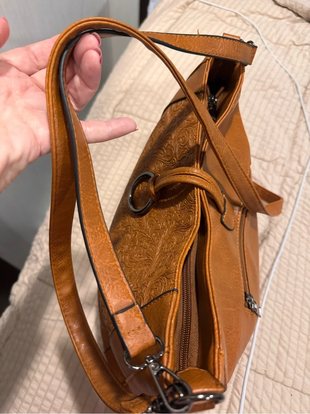 Sam & Hadley Tan Shoulder Bag; EUC